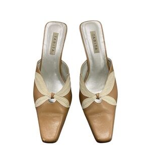 Tabitha Women's Brown and Cream Mules